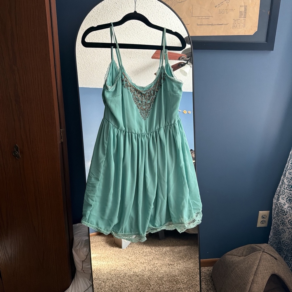 American Rag Turquoise Embellished Top